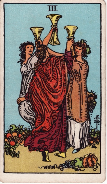 Tres de Copas: significado en el Tarot